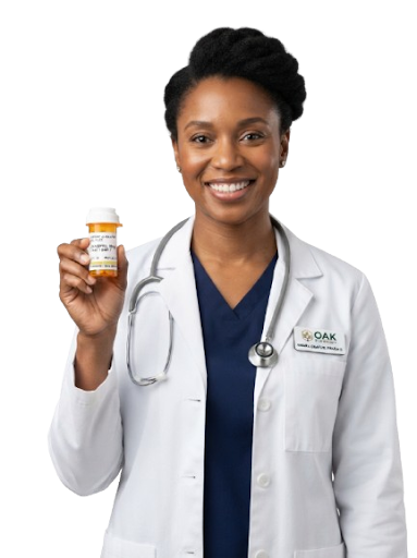 Nigerian community pharmacist counseling patient warmly at Pillsense Pharmacy